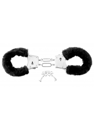 Меховые чёрные наручники Beginner s Furry Cuffs - Pipedream - купить с доставкой в Нижнем Тагиле