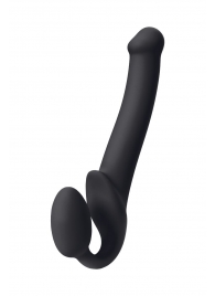 Черный безремневой страпон Silicone Bendable Strap-On M - Strap-on-me - купить с доставкой в Нижнем Тагиле