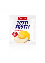 Пробник гель-смазки Tutti-frutti со вкусом сочной дыни - 4 гр. - Биоритм - купить с доставкой в Нижнем Тагиле