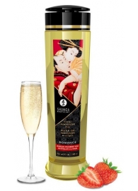 Массажное масло с ароматом клубники и шампанского Romance - 240 мл. - Shunga - купить с доставкой в Нижнем Тагиле