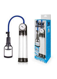 Прозрачная вакуумная помпа Sex Expert с манометром - Sex Expert - в Нижнем Тагиле купить с доставкой