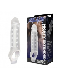 Прозрачная текстурированная насадка Mighty Extender - 13 см. - BlueLine - в Нижнем Тагиле купить с доставкой