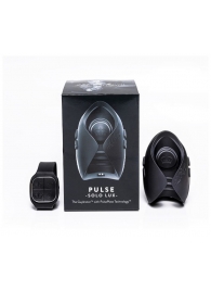 Темно-серый инновационный мужской осциллятор PULSE SOLO LUX с пультом ДУ - Hot Octopuss - в Нижнем Тагиле купить с доставкой