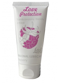 Лубрикант на водной основе с ароматом малины Love Protection Raspberry - 50 мл. - Lola Games - купить с доставкой в Нижнем Тагиле