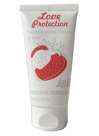 Лубрикант на водной основе с ароматом малины Love Protection Strawberry - 50 мл. - Lola Games - купить с доставкой в Нижнем Тагиле