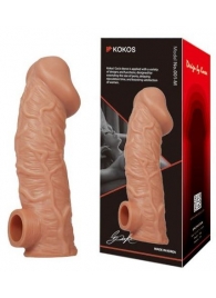 Телесная насадка на фаллос с фиксацией мошонки EXTREME SLEEVE - 15,6 см. - KOKOS - в Нижнем Тагиле купить с доставкой