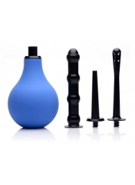 Анальный душ с 3 насадками Premium One-way Valve Anal Douche Set - XR Brands - купить с доставкой в Нижнем Тагиле