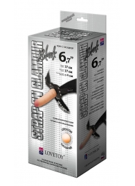 Пояс-трусики с насадкой Glamour - 17 см. - LOVETOY (А-Полимер) - купить с доставкой в Нижнем Тагиле