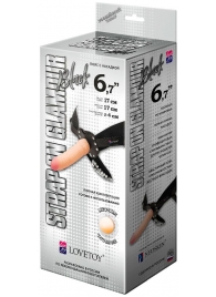 Пояс-трусики с насадкой Glamour - 17 см. - LOVETOY (А-Полимер) - купить с доставкой в Нижнем Тагиле