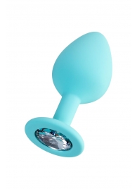 Мятная анальная втулка Brilliant с прозрачным кристаллом - 8 см. - ToyFa - купить с доставкой в Нижнем Тагиле