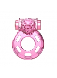 Розовое эрекционное кольцо с вибрацией Pink Bear - Baile - в Нижнем Тагиле купить с доставкой