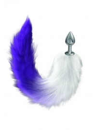 Серебристая анальная пробка с фиолетовым хвостом Galaxy - Lola Games - купить с доставкой в Нижнем Тагиле