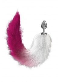 Серебристая анальная пробка с розовым хвостом Starlit - Lola Games - купить с доставкой в Нижнем Тагиле