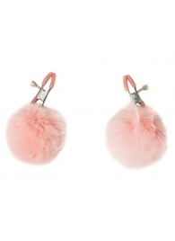 Зажимы на соски Angelic с розовыми меховыми шариками - Lola Games - купить с доставкой в Нижнем Тагиле