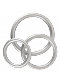 Набор из 3 эрекционных колец под металл Metallic Silicone Cock Ring Set - Orion - в Нижнем Тагиле купить с доставкой