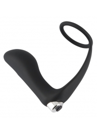 Черное эрекционное кольцо с анальной вибропробкой Vibrating Ring   Plug - Orion - в Нижнем Тагиле купить с доставкой
