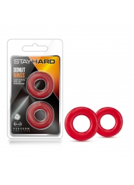 Набор из 2 красных эрекционных колец Stay Hard Donut Rings - Blush Novelties - в Нижнем Тагиле купить с доставкой