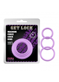 Набор из 3 сиреневых эрекционных колец Magnum Force Cock Ring - Chisa - в Нижнем Тагиле купить с доставкой