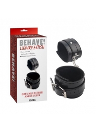 Черные оковы на ноги Obey Me Leather Ankle Cuffs - Chisa - купить с доставкой в Нижнем Тагиле