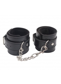 Черные оковы на ноги Obey Me Leather Ankle Cuffs - Chisa - купить с доставкой в Нижнем Тагиле