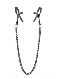 Черные зажимы на соски на цепочке BLAZE DELUXE NIPPLE CLAMPS - Dream Toys - купить с доставкой в Нижнем Тагиле