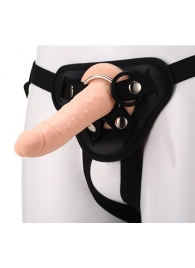 Телесный страпон на черных трусиках STRAP ON REAL DILDO - 20 см. - Dream Toys - купить с доставкой в Нижнем Тагиле