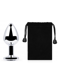 Серебристая анальная пробка с прозрачным стразом - 7,2 см. - Anal Jewelry Plug - купить с доставкой в Нижнем Тагиле