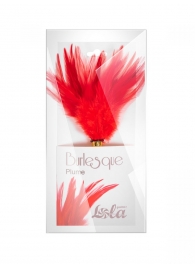 Красный перьевой тиклер Plume - 23 см. - Lola Lingerie - купить с доставкой в Нижнем Тагиле