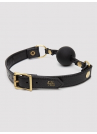 Черный кляп-шар Bound to You Faux Leather Ball Gag - Fifty Shades of Grey - купить с доставкой в Нижнем Тагиле