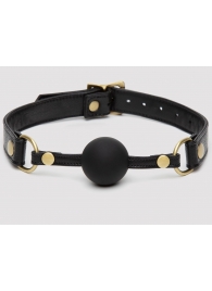 Черный кляп-шар Bound to You Faux Leather Ball Gag - Fifty Shades of Grey - купить с доставкой в Нижнем Тагиле