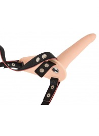 Телесный поясной страпон с вибрацией Vibrating Strap-On - 15,7 см. - Orion - купить с доставкой в Нижнем Тагиле