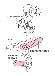 Черный пояс для женщин BEST SELECT с 3 насадками - LOVETOY (А-Полимер) - купить с доставкой в Нижнем Тагиле
