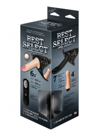 Черный женский пояс BEST SELECT с 3 насадками и вибрацией - LOVETOY (А-Полимер) - купить с доставкой в Нижнем Тагиле