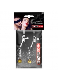 Оригинальные зажимы на соски с желтыми шариками - Notabu - купить с доставкой в Нижнем Тагиле