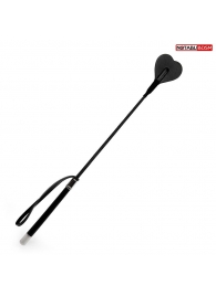 Черный стек с наконечником-сердечком - 54 см. - Notabu - купить с доставкой в Нижнем Тагиле