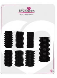 Набор из 7 черных насадок PENIS SLEEVES SET - Dream Toys - в Нижнем Тагиле купить с доставкой