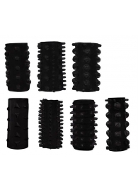 Набор из 7 черных насадок PENIS SLEEVES SET - Dream Toys - в Нижнем Тагиле купить с доставкой