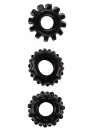Набор из 3 черных эрекционных колец SET OF 3 COCKRINGS - Dream Toys - в Нижнем Тагиле купить с доставкой