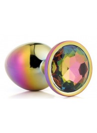 Голографическая анальная втулка с радужным кристаллом - 7,1 см. - Dream Toys - купить с доставкой в Нижнем Тагиле