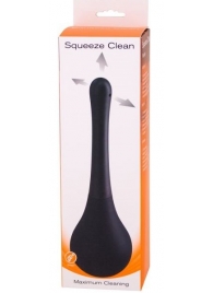 Черный анальный душ SQUEEZE CLEAN с закругленным наконечником - Seven Creations - купить с доставкой в Нижнем Тагиле
