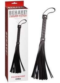 Черная многохвостая плеть Pleasure Whip - 46 см. - Chisa - купить с доставкой в Нижнем Тагиле