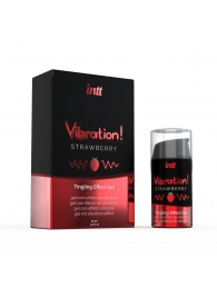 Жидкий интимный гель с эффектом вибрации Vibration! Strawberry - 15 мл. - INTT - купить с доставкой в Нижнем Тагиле