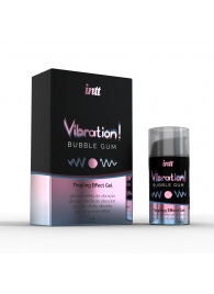 Жидкий интимный гель с эффектом вибрации Vibration! Bubble Gum - 15 мл. - INTT - купить с доставкой в Нижнем Тагиле