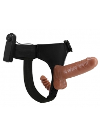 Страпон с вагинальной пробкой и вибрацией Ultra Passionate Harness - 16 см. - Baile - купить с доставкой в Нижнем Тагиле