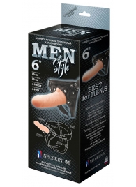 Телесный пустотелый харнесс MEN Style - 17,5 см. - LOVETOY (А-Полимер) - купить с доставкой в Нижнем Тагиле