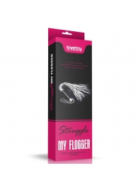Серебристая плетка Struggle My Flogger с черной ручкой - 45 см. - Lovetoy - купить с доставкой в Нижнем Тагиле