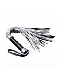 Серебристая плетка Struggle My Flogger с черной ручкой - 45 см. - Lovetoy - купить с доставкой в Нижнем Тагиле
