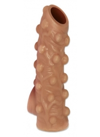 Телесная насадка с бугорками и открытой головкой Nude Sleeve L - 14 см. - KOKOS - в Нижнем Тагиле купить с доставкой