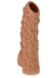 Телесная насадка с венками и открытой головкой Nude Sleeve M - 12 см. - KOKOS - в Нижнем Тагиле купить с доставкой