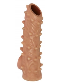 Телесная насадка с шипами и открытой головкой Nude Sleeve M - 12 см. - KOKOS - в Нижнем Тагиле купить с доставкой